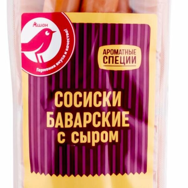 Сосиски Ашан Красная Птица Баварские с сыром