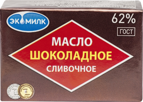 

Масло сливочное ЭКОМИЛК Шоколадное 62%, без змж, 100г