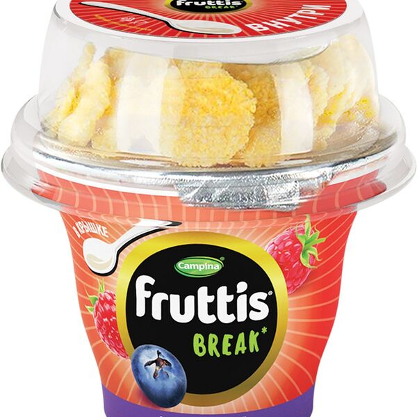 Продукт йогуртный Fruttis Вкусный перерыв Малина с черникой и кукурузными хлопьями 2,5% 