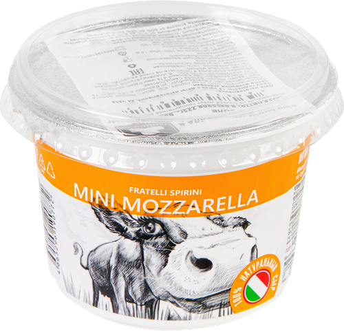 

Сыр мягкий FRATELLI SPIRINI Мини Моцарелла 37%, без змж, масса сыра без рассола 125г