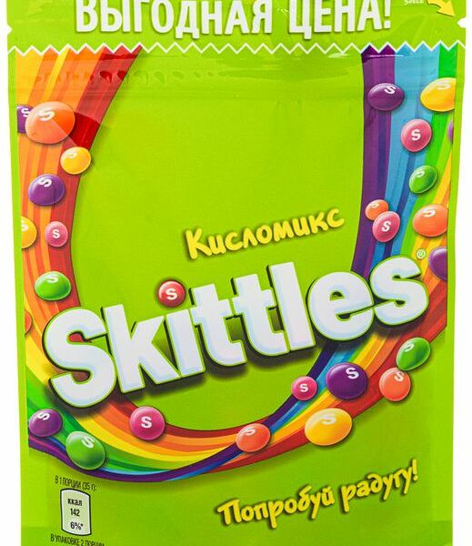 Драже Skittles Кисломикс в сахарной глазури малина-ананас-мандарин-вишня-яблоко, 70г
