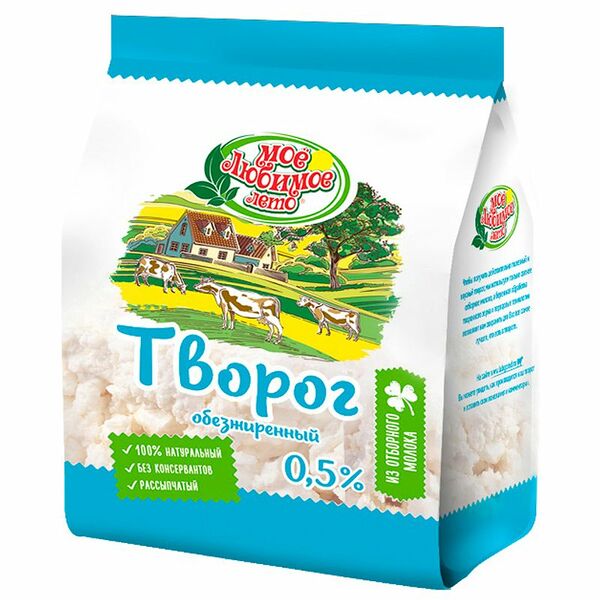 Творог Моё Любимое Лето обезжиренный 0.5%, 200г