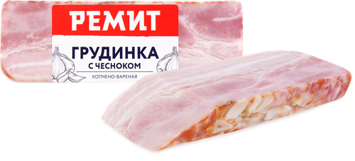 

Грудинка копчено-вареная Ремит с чесноком 300 г