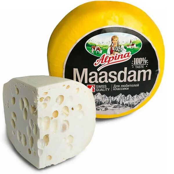 Сыр п/тв Маасдам Альпина жир 45% вес