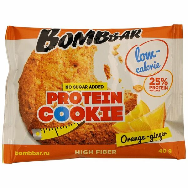 Печенье BombBar протеиновое апельсин-имбирь 40 г