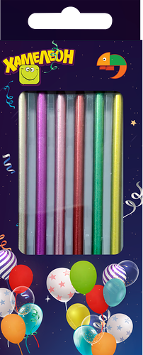 Свеча для торта ХАМЕЛЕОН с подставкой, 12,5 см, Арт. VPH075, 6шт