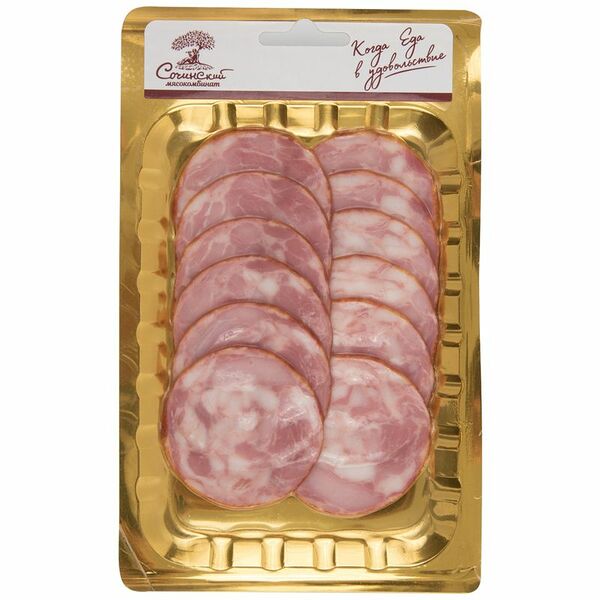 Колбаса варёно-копчёная Сочинский Мясокомбинат венская в нарезке, 110г