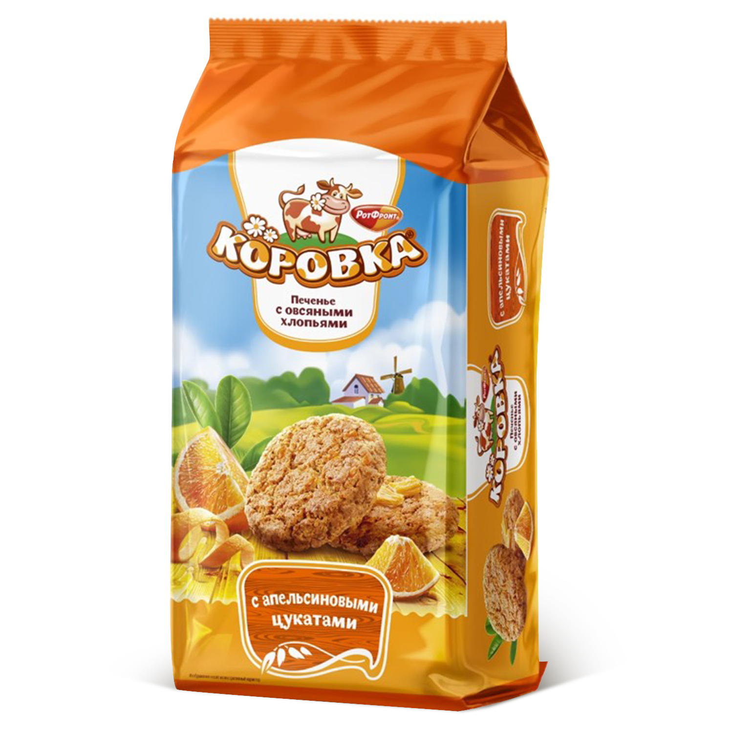 

Печенье Коровка сдобное с овсяными хлопьями и апельсиновыми цукатами 190 г