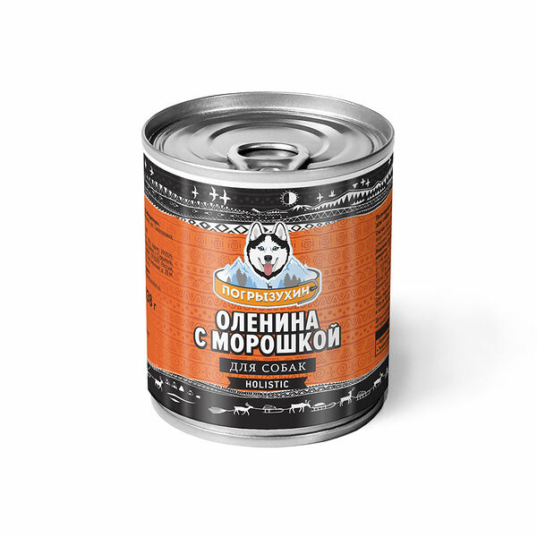 Корм консервированный для взрослых собак Погрызухин Оленина с морошкой