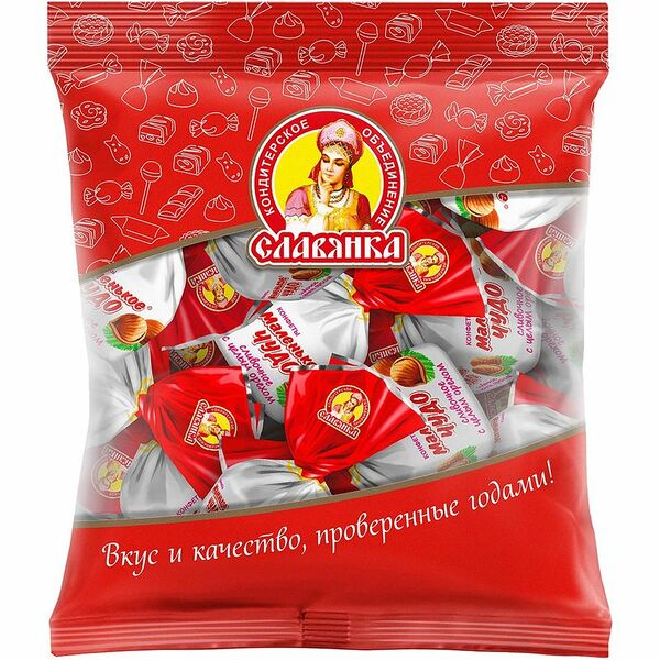 Конфеты СЛАВЯНКА Маленькое чудо сливочное вафельные глазированные вес 