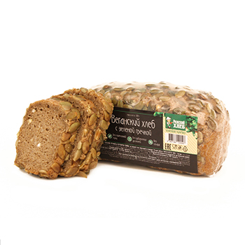 

Хлеб Веган с зеленой гречкой и семенами тыквы из ржаной муки формовой Рижский хлеб 300г, Россия