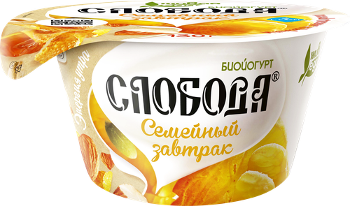 

Биойогурт Слобода мюсли с яблоком, мандарином и орехами 5 % 130 г