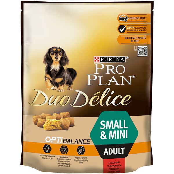 Pro Plan Duo Delice Small & Mini для взрослых собак мелких и карликовых пород Говядина
