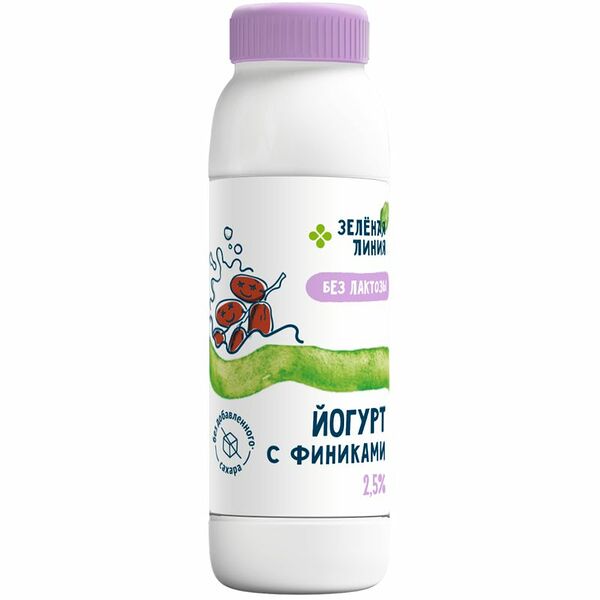 Йогурт с финиками безлактозный 2.5% Зелёная Линия, 290г