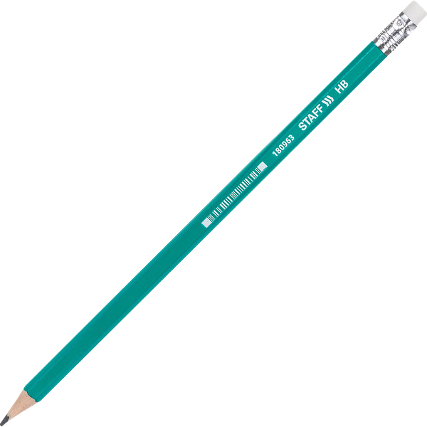 Карандаш чернографитный STAFF Everyday, НВ, с резинкой