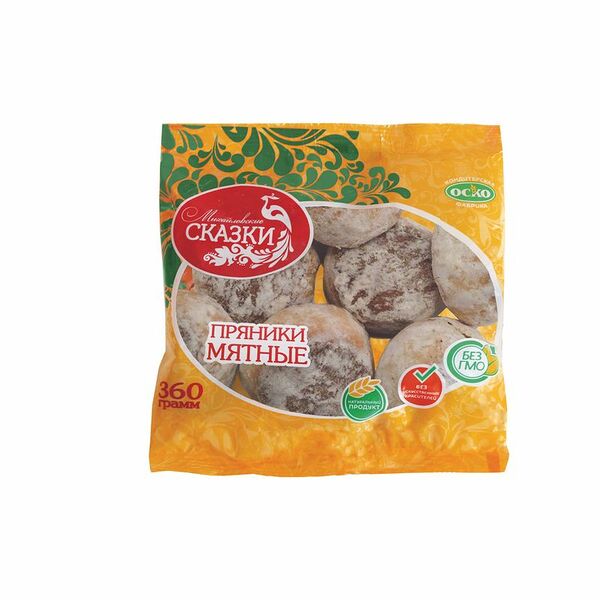 Пряники Оско Мятные глазированные, 360г