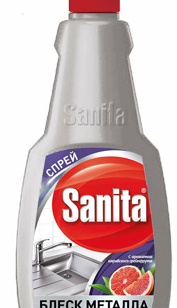 Чистящее средство для поверхностей из нержавеющей стали Блеск металла ТМ Sanita (Санита)
