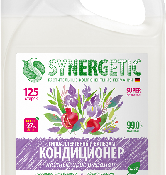 Кондиционер-бальзам для белья Synergetic нежный ирис и гранат