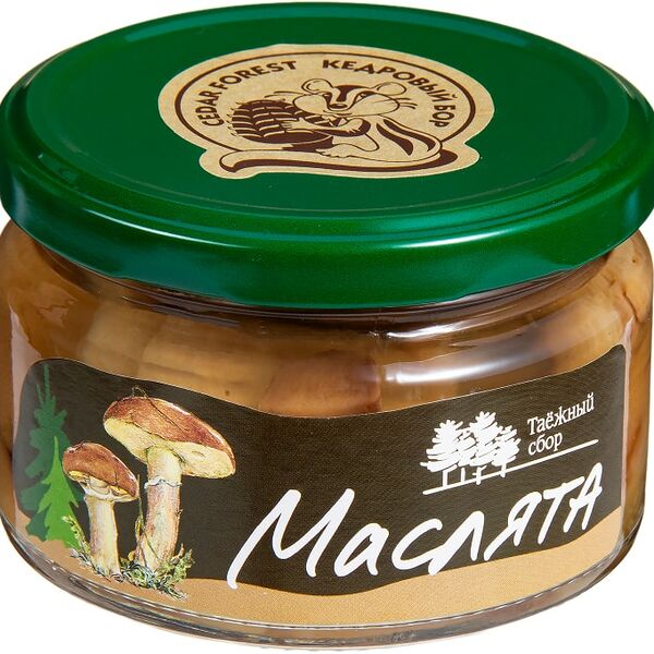 Маслята Таежный сбор маринованные неочищенные резаные 250г