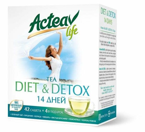 Чайный набор Диета и Детокс 14 дней Ассорти, 2 г*46 шт ТМ Acteav Life (Актив Лайф)