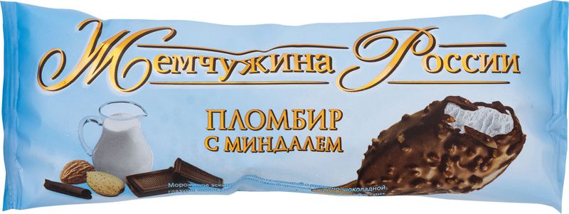 

Мороженое пломбир эскимо Жемчужина России с миндалём 80 г
