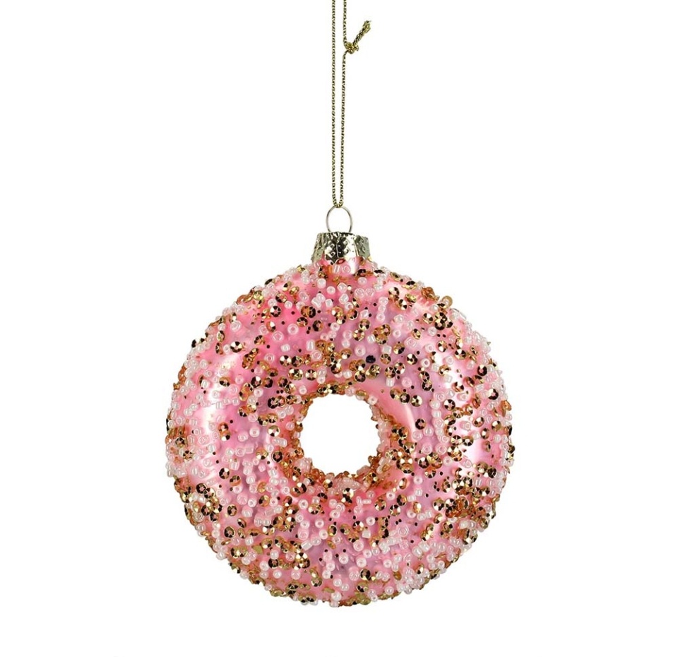 

Игрушка для елки Kersten «Коллекция Праздник» Пончик в обсыпке 9см стекло, Нидерланды