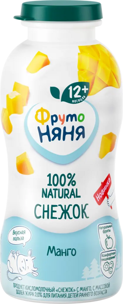 Продукт кисломолочный Снежок ФрутоНяня Манго, 2%