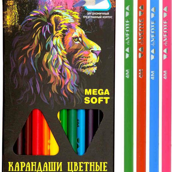 Карандаши цветные deVENTE Trio Mega Soft, 12 цветов