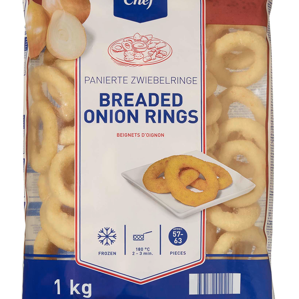 Натуральные луковые кольца в хрустящем кляре, предварительно обжаренные и замороженные ТМ Metro Chef (Метро Шеф)