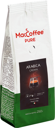 

Кофе MacCoffee Pure Arabica Crema молотый 250 г