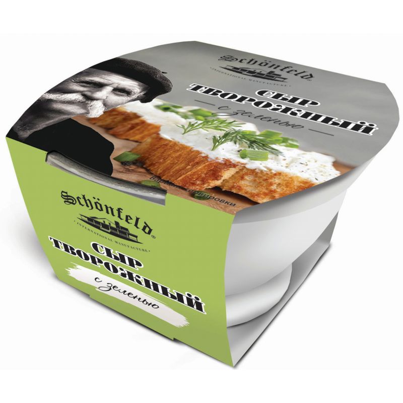 

Сыр творожный Schonfeld с зеленью 65% 140 г