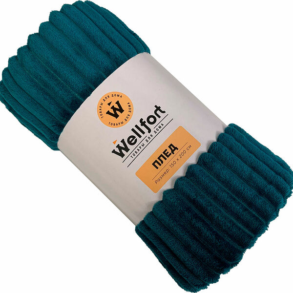 Плед Stripe корал флис синий 150х200см