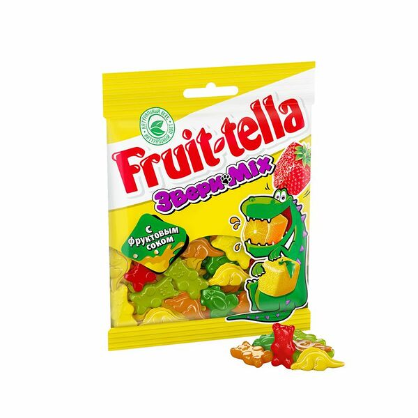 Мармелад Fruittella Звери Mix жевательный, 70г