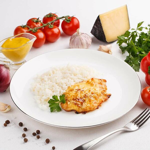 ПалычЛанч Куриное филе под сырным соусом с рисом 210 г