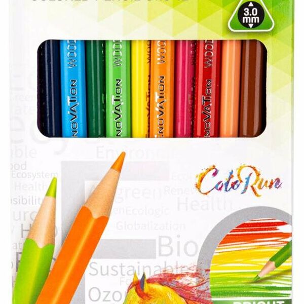 Карандаши цветные Deli EC113-12 Enovation трехгранные пластик, 12 цветов