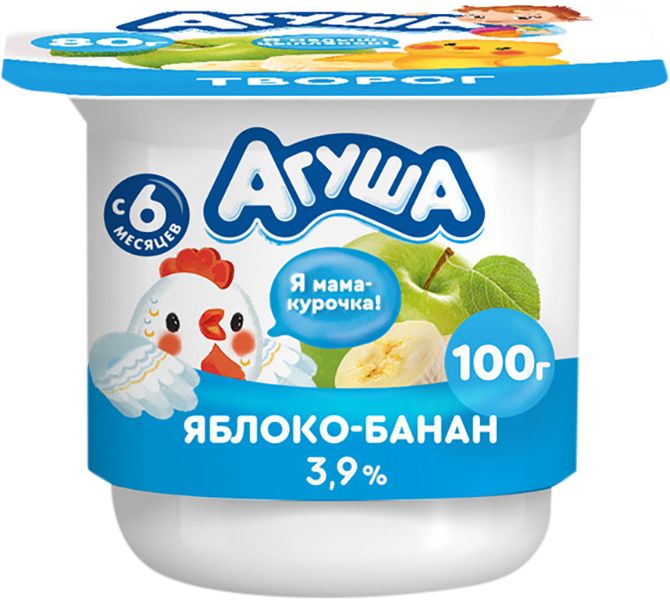 

Творог детский Агуша Яблоко и Банан 3.9%