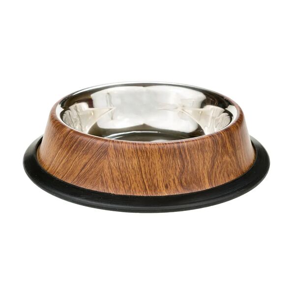 Миска для кошек металл дерево резиновое основание 240мл