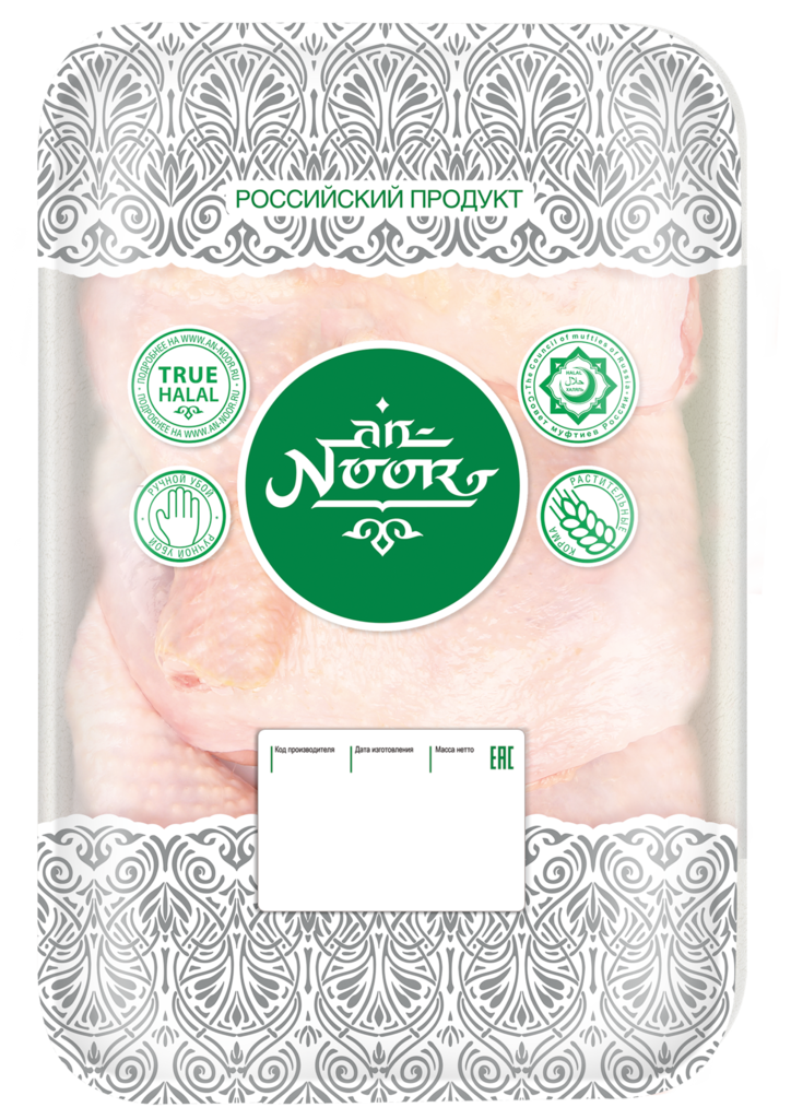 

Окорочок куриный AN-NOOR Халяль охл. лоток вес до 1.4кг