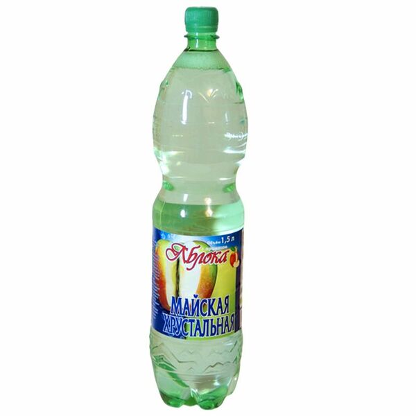 Напиток безалкогольный Майская хрустальная яблоко газированный, 1.5л