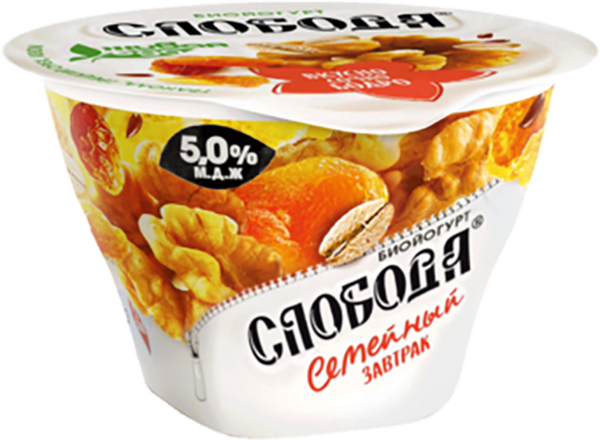 

Биойогурт Слобода гранола-изюм 5%