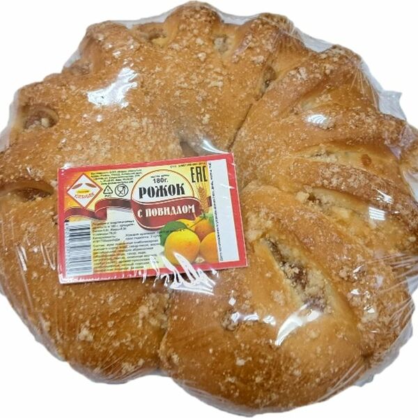 Рожок Горячий Хлебушек с повидлом 180 г