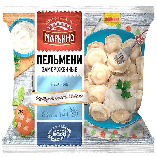 П/Ф в тесте  Пельмени «Марьино Нежные»  с мясн. нач. замор. 400 гр. Морозпродукт
