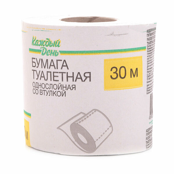Туалетная бумага Каждый день 1 слой, 1 рулон