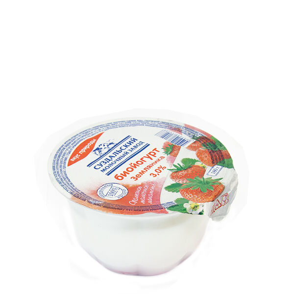 Биойогурт Земляника 3% двухслойный Бзмж