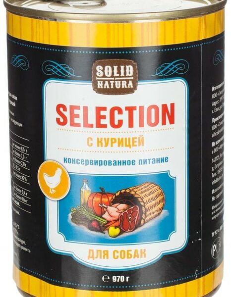 Влажный корм для собак Solid Natura Selection Курица 970 г