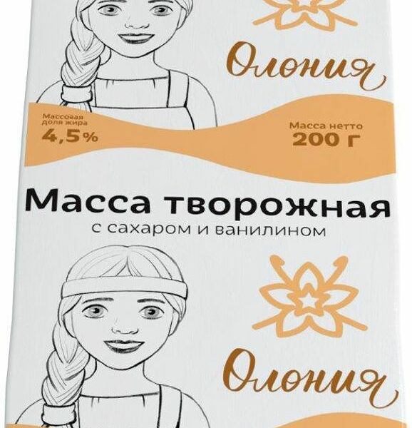 Творожная масса Олония с сахаром-ванилином 4.5%