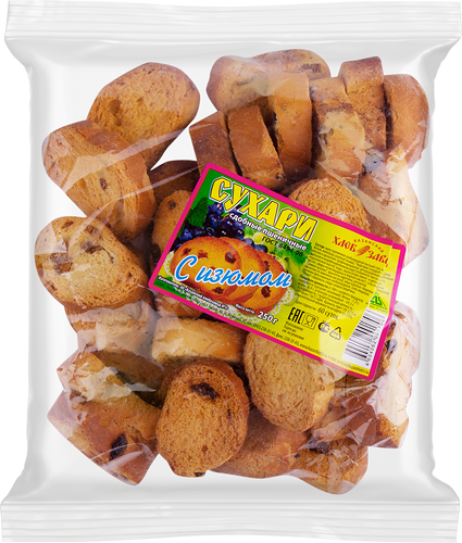 Сухари сладкие Казанский хлебозавод с изюмом, 250г