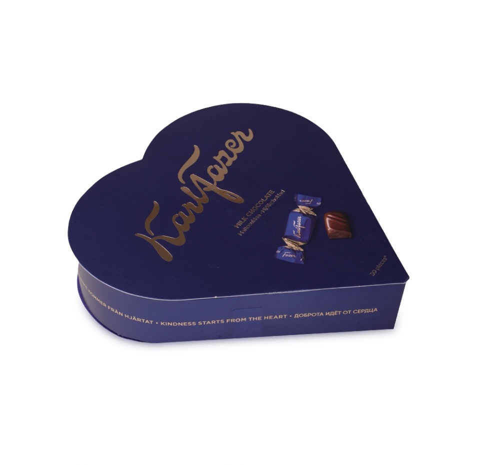 

Конфеты Karl Fazer Сердце из молочного шоколада 225 г, Финляндия