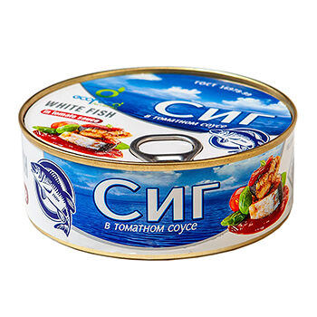 Сиг Лудога EcoFood Armenia в томатном соусе 240 г, Армения