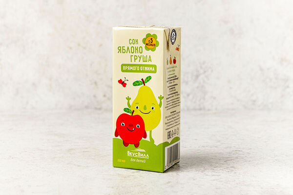 Сок детский яблоко-груша прямого отжима